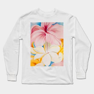 Georgia O'Keeffe Hibiscus with Plumeria Art Print Flower Painting Poster American Painter Long Sleeve T-Shirt